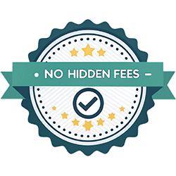 no hidden fee guarantee badge